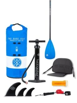 Two Bare Feet Sport Air (Allround XL) 10'10" X 33" X 6" Inflatable SUP Deluxe Fibreglass Hybrid Pack (Blue) -Dive Master Shop fibreglass blue 1