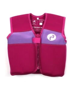 Essentials Baby Swim Kit - Classic Wetsuit + Swim Nappy + Swim Vest (Raspberry) -Dive Master Shop float vest rasp ront 1 1 1