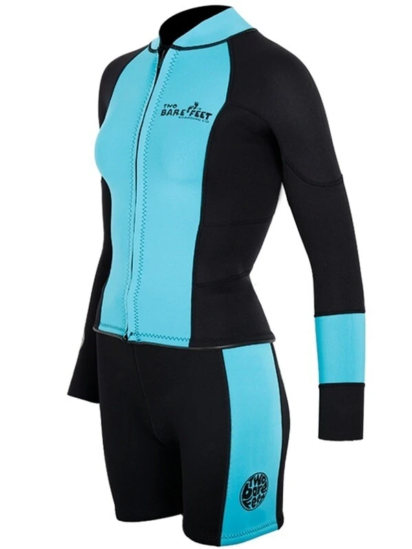 Two Bare Feet Harmony 3mm Jacket & Shorts Set (Black/Mint) 4 Two Bare Feet Harmony 3mm Jacket & Shorts Set (Black/Mint) - Image 2