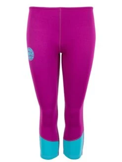 Two Bare Feet Womens Harmony 3mm Capri Wetsuit Pants (Raspberry / Aqua)