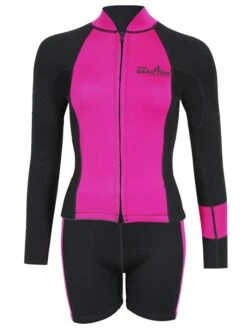 Two Bare Feet Harmony 3mm Jacket & Shorts Set (Black/Raspberry)