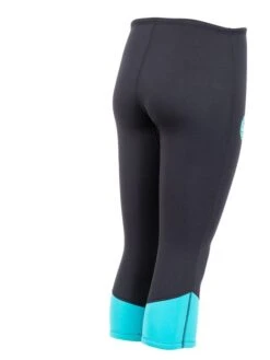 Two Bare Feet Womens Harmony 3mm Capri Wetsuit Pants (Black / Mint) -Dive Master Shop harmony pants black aqua 6