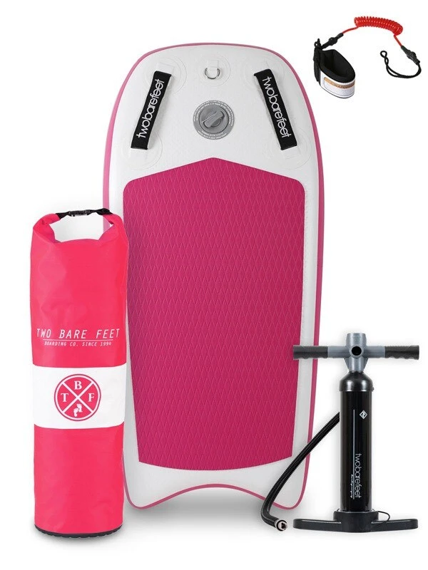 Two Bare Feet Boarding Co. 44" Inflatable Bodyboard - Starter Pack (Pink) 3 Two Bare Feet Boarding Co. 44" Inflatable Bodyboard - Starter Pack (Pink)