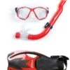 Two Bare Feet Childrens PVC Mask Snorkel Fins 3 Piece Set (Red) -Dive Master Shop kids pvc red