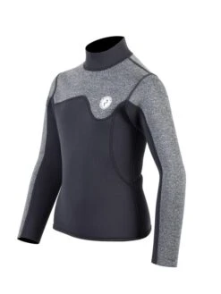 Two Bare Feet Junior Aspect 2.5mm Back Zip Jacket (Black/Grey) -Dive Master Shop kids aspect back zip jacket black delta 2