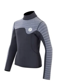 Two Bare Feet Junior Aspect 2.5mm Back Zip Jacket (Black/Grey Stripe) -Dive Master Shop kids aspect back zip jacket black grey stripe 2