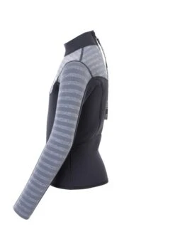 Two Bare Feet Junior Aspect 2.5mm Back Zip Jacket (Black/Grey Stripe) -Dive Master Shop kids aspect back zip jacket black grey stripe 3