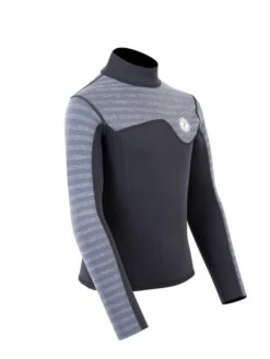 Two Bare Feet Junior Aspect 2.5mm Back Zip Jacket (Black/Grey Stripe) -Dive Master Shop kids aspect back zip jacket black grey stripe 8