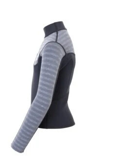 Two Bare Feet Junior Aspect Fleece Lined Zipless Thermal 2.5mm Superstretch Wetsuit Top (Black/Grey Stripe) -Dive Master Shop kids aspect fleece lined thermal top black grey stripe 3 1