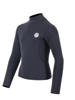 Two Bare Feet Junior Aspect Fleece Lined Zipless Thermal 2.5mm Superstretch Wetsuit Top (Black) -Dive Master Shop kids aspect fleece lined thermal top black 2