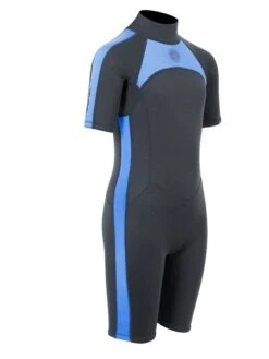 Two Bare Feet Flare 2.5mm Junior Superstretch Shorty Wetsuit (Blue) -Dive Master Shop kids flare shorty blue 8