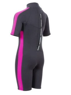 Two Bare Feet Flare 2.5mm Junior Shorty Superstretch Wetsuit (Raspberry) -Dive Master Shop kids flare shorty rasberry 4