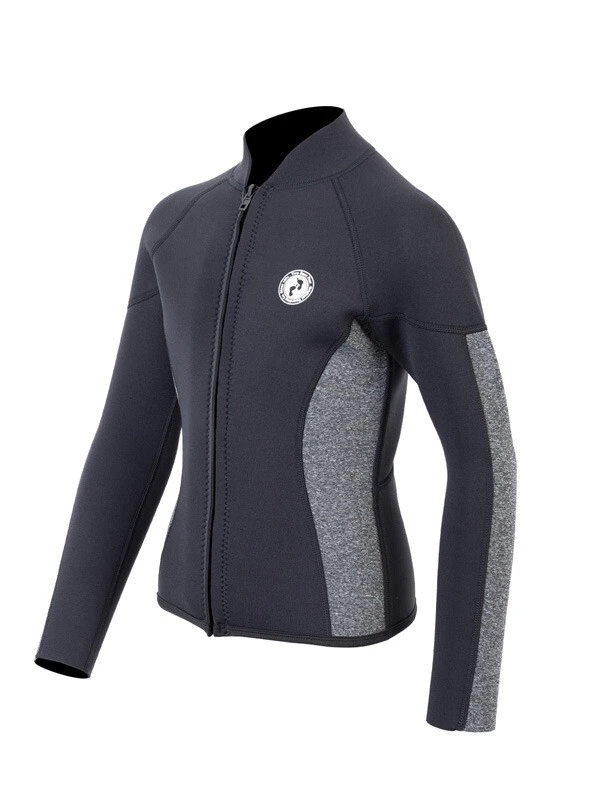 Two Bare Feet Junior Perspective Full Zip 2.5mm Wetsuit Jacket (Black/Grey) 4 Two Bare Feet Junior Perspective Full Zip 2.5mm Wetsuit Jacket (Black/Grey) - Image 2
