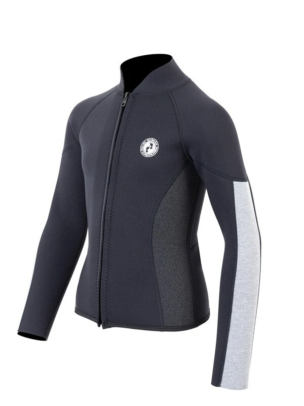 Two Bare Feet Junior Perspective Full Zip 2.5mm Wetsuit Jacket (Black/Grey/Grey) 4 Two Bare Feet Junior Perspective Full Zip 2.5mm Wetsuit Jacket (Black/Grey/Grey) - Image 2