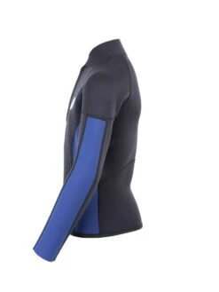 Two Bare Feet Junior Perspective Half Zip 2.5mm Wetsuit Jacket (Black/Blue) -Dive Master Shop kids perspective half zip jacket black blue denim 3