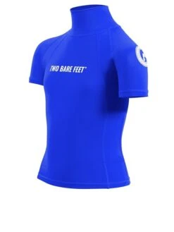 Two Bare Feet Junior "Logo" Short Sleeve Rash Vest (Blue) -Dive Master Shop kids short sleeve blue 2