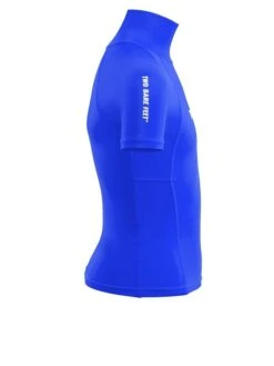 Two Bare Feet Junior "Logo" Short Sleeve Rash Vest (Blue) -Dive Master Shop kids short sleeve blue 7