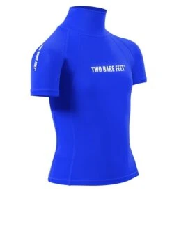 Two Bare Feet Junior "Logo" Short Sleeve Rash Vest (Blue) -Dive Master Shop kids short sleeve blue 8