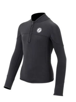 Two Bare Feet Junior Thermal Quarter Zip Watersports Fleece -Dive Master Shop kids thermal quarter zip watersports fleece black 2