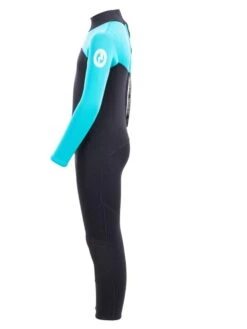 Two Bare Feet Thunderclap 2.5mm Junior Wetsuit (Aqua / Black) -Dive Master Shop kids thunderclap full wetsuit aqua 3