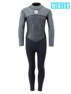 Two Bare Feet Thunderclap Pro 4/3mm Junior Winter Wetsuit (Black / Delta Grey)