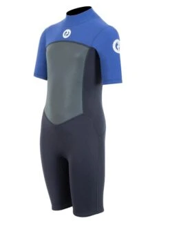 Two Bare Feet Thunderclap Pro 3/2mm Junior Shorty Wetsuit (Black/Blue) -Dive Master Shop kids thunderclap pro shorty blue 2