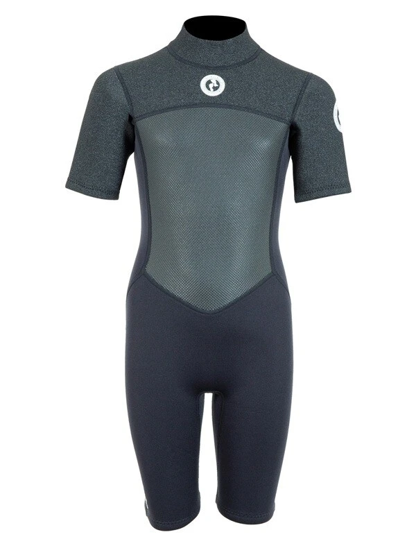 Two Bare Feet Thunderclap Pro 3/2mm Junior Shorty Wetsuit (Black/Dark Grey) 3 Two Bare Feet Thunderclap Pro 3/2mm Junior Shorty Wetsuit (Black/Dark Grey)