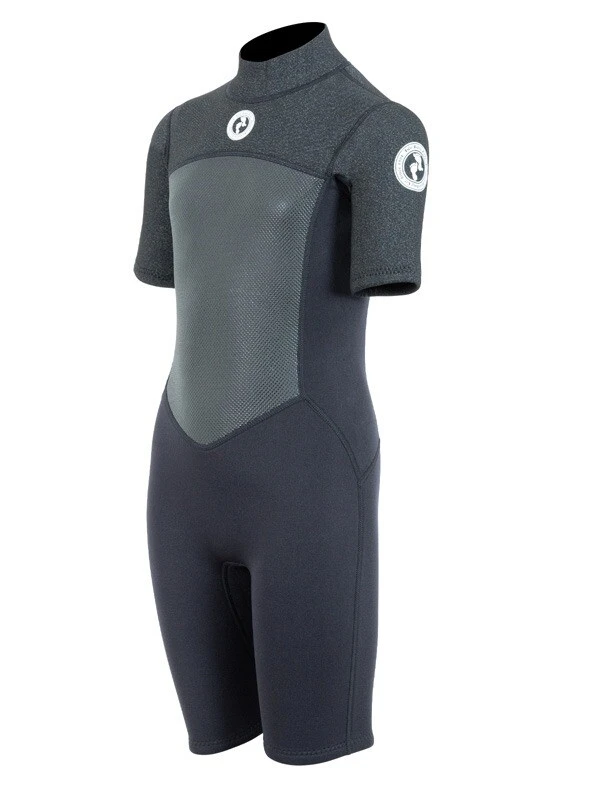 Two Bare Feet Thunderclap Pro 3/2mm Junior Shorty Wetsuit (Black/Dark Grey) 4 Two Bare Feet Thunderclap Pro 3/2mm Junior Shorty Wetsuit (Black/Dark Grey) - Image 2