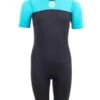 Two Bare Feet Thunderclap 2.5mm Junior Shorty Wetsuit (Aqua / Black) -Dive Master Shop kids thunderclap shorty wetsuit aqua 1 1