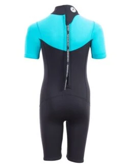Two Bare Feet Thunderclap 2.5mm Junior Shorty Wetsuit (Aqua / Black) -Dive Master Shop kids thunderclap shorty wetsuit aqua 5