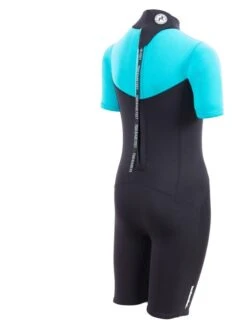 Two Bare Feet Thunderclap 2.5mm Junior Shorty Wetsuit (Aqua / Black) -Dive Master Shop kids thunderclap shorty wetsuit aqua 6