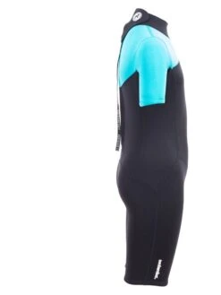 Two Bare Feet Thunderclap 2.5mm Junior Shorty Wetsuit (Aqua / Black) -Dive Master Shop kids thunderclap shorty wetsuit aqua 7