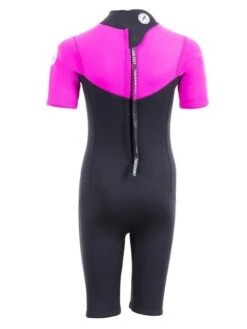 Two Bare Feet Thunderclap 2.5mm Junior Shorty Wetsuit (Pink / Black) -Dive Master Shop kids thunderclap shorty wetsuit pink 5