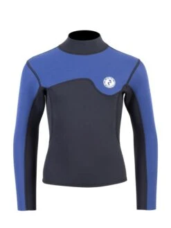 Two Bare Feet Junior Aspect Fleece Lined Zipless Thermal 2.5mm Superstretch Wetsuit Top & Pants Set (Black/Blue) -Dive Master Shop kq9jcv q