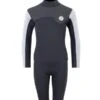 Two Bare Feet Junior Aspect Fleece Lined Zipless Thermal 2.5mm Superstretch Wetsuit Top & Shorts Set (Black/Grey/Grey) -Dive Master Shop kzgrau x