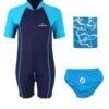 Deluxe Baby Swim Kit - Lycra Arm Wetsuit + Swim Nappy + Towel (Aqua) 2 Deluxe Baby Swim Kit - Lycra Arm Wetsuit + Swim Nappy + Towel (Aqua) -Dive Master Shop lycra arm aqua5