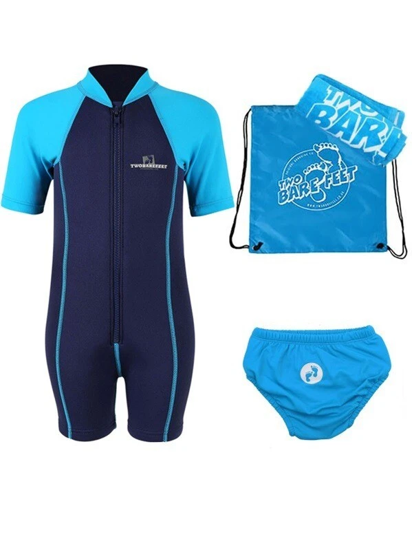 Premier Baby Swim Kit - Lycra Arm Wetsuit + Swim Nappy + Towel + Bag (Aqua) 3 Premier Baby Swim Kit - Lycra Arm Wetsuit + Swim Nappy + Towel + Bag (Aqua)