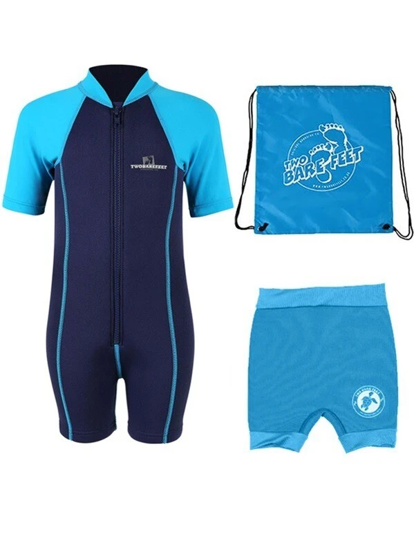 Deluxe Baby Swim Kit - Lycra Arm Wetsuit + Nappy Shorts + Bag (Aqua) 3 Deluxe Baby Swim Kit - Lycra Arm Wetsuit + Nappy Shorts + Bag (Aqua)