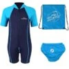 Deluxe Baby Swim Kit - Lycra Arm Wetsuit + Swim Nappy + Bag (Aqua) -Dive Master Shop lycra arm aqua 4