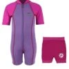 Essentials Baby Swim Kit - Lycra Arm Wetsuit + Nappy Shorts (Raspberry) -Dive Master Shop lycra arm raspberry