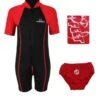 Deluxe Baby Swim Kit - Lycra Arm Wetsuit + Swim Nappy + Towel (Red) -Dive Master Shop lycra arm red 7 1