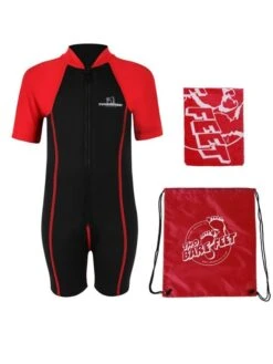 Essentials Baby Swim Kit - Lycra Arm Wetsuit + Swim Bag + Swim Towel (Red)