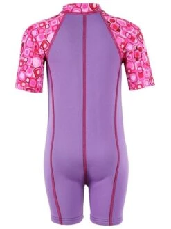 Essentials Baby Swim Kit - Patterned Lycra Arm Wetsuit + Swim Vest (Lilac) -Dive Master Shop lycra armed baby patterned lilac back 4
