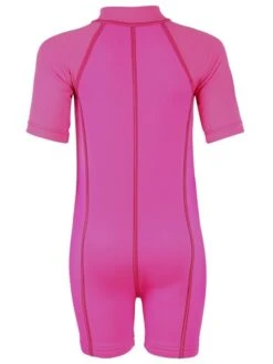 Premier Baby Swim Kit - Lycra Arm Wetsuit + Nappy Shorts + Towel + Bag (Pink) -Dive Master Shop lycra armed baby pink back 4