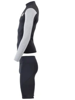 Two Bare Feet Mens Aspect Fleece Lined Zipless Thermal 2.5mm Superstretch Wetsuit Top & Shorts Set (Black/Grey/Grey) -Dive Master Shop m0v21b 4