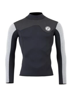 Two Bare Feet Mens Aspect Fleece Lined Zipless Thermal 2.5mm Superstretch Wetsuit Top & Pants Set (Black/Grey/Grey) -Dive Master Shop m8y1oz u