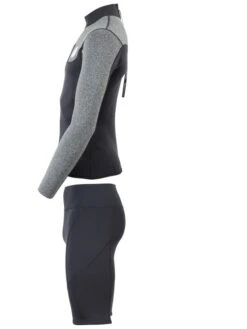 Two Bare Feet Mens Aspect Back Zip 2.5mm Wetsuit Jacket & Shorts Set (Black/Grey) -Dive Master Shop mens aspect back zip jacket black delta vista shorts 4