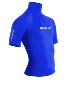 Two Bare Feet Adults Short Sleeve Rash Vest (Blue) -Dive Master Shop mens short sleeve blue 8