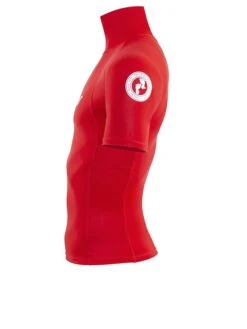 Two Bare Feet Adults Short Sleeve Rash Vest (Red) -Dive Master Shop mens short sleeve red 3