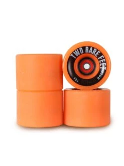 Sessions 78A Longboard Skateboard Wheels (70mm Orange) With Two Bare Feet Pro Series 7 Bearings -Dive Master Shop orange stacked 2